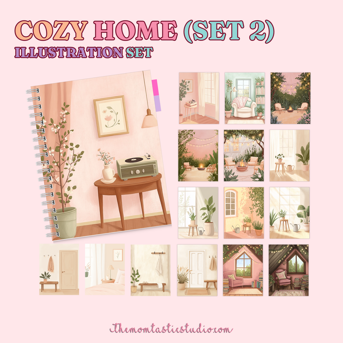 Cozy Home 2 Illustration Set - 300 DPI – Instant Download – Commercial Use