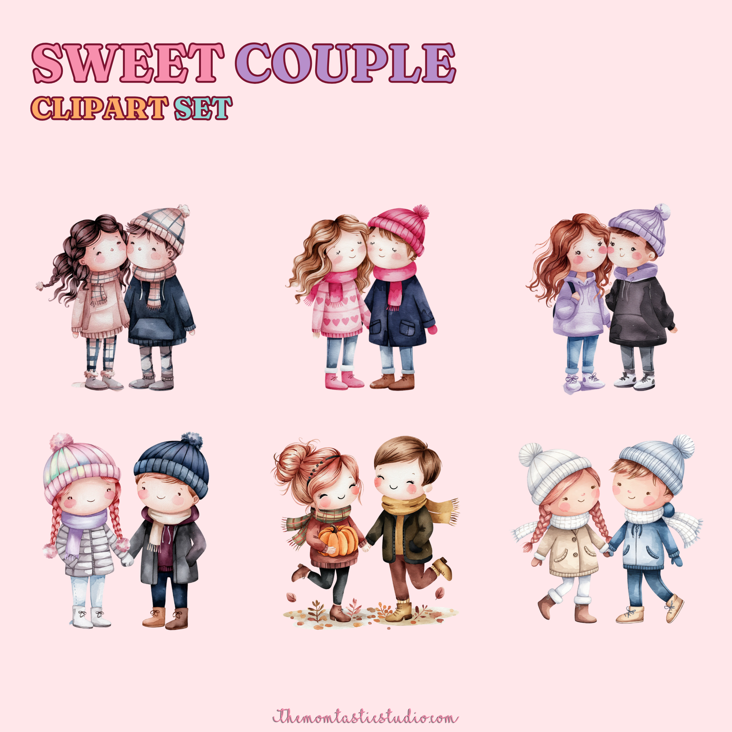 FREE Sweet Couple Clipart Set - 300 DPI – Instant Download – Commercial Use (Transparent Files)