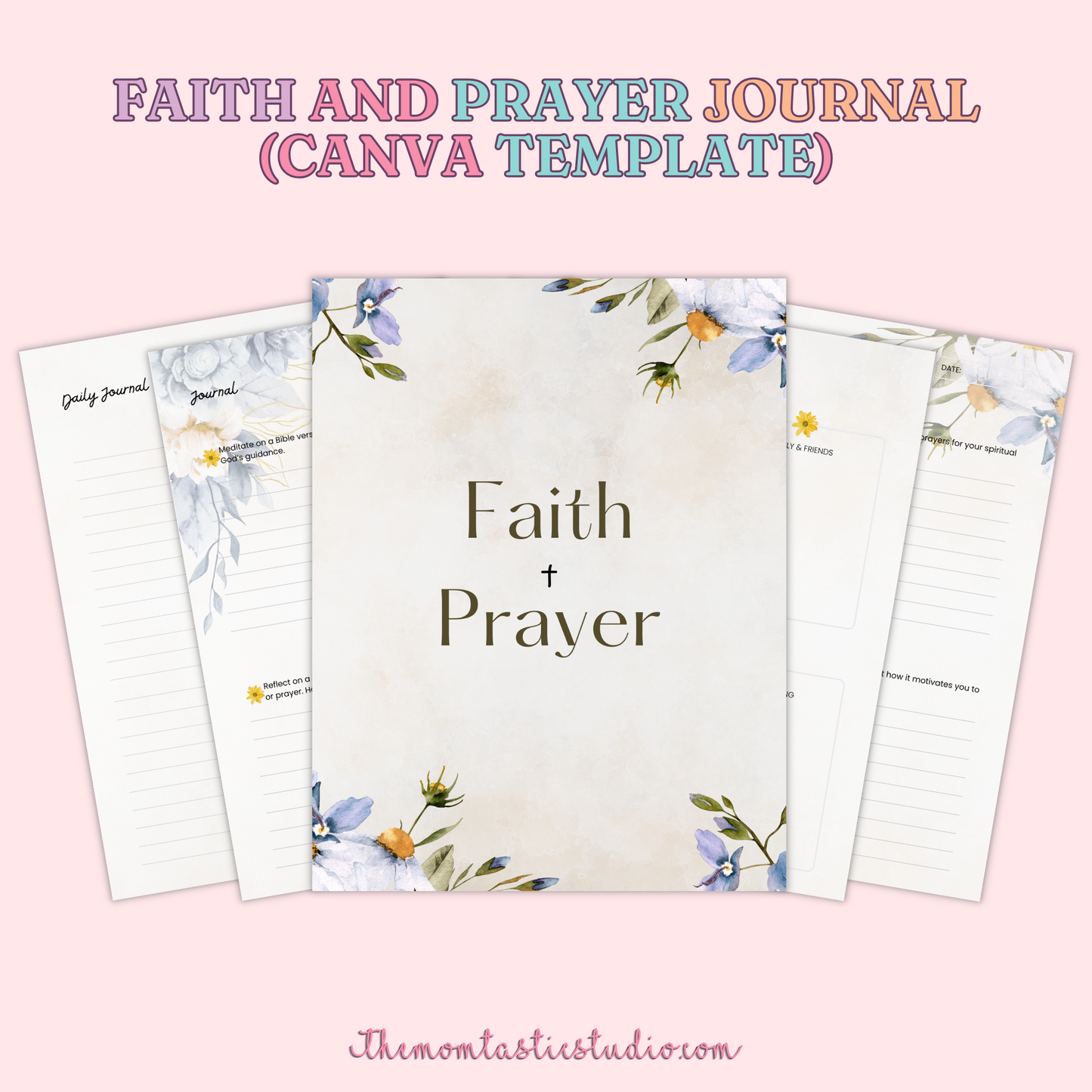 Faith and Prayer Journal with Prompts Canva Editable Template β Instant Download β Printable / Editable