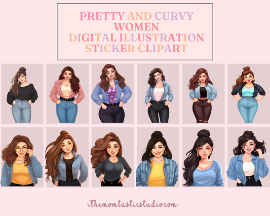 Pretty and Curvy Women – High-Quality PNG - Transparent Background - Commercial Use