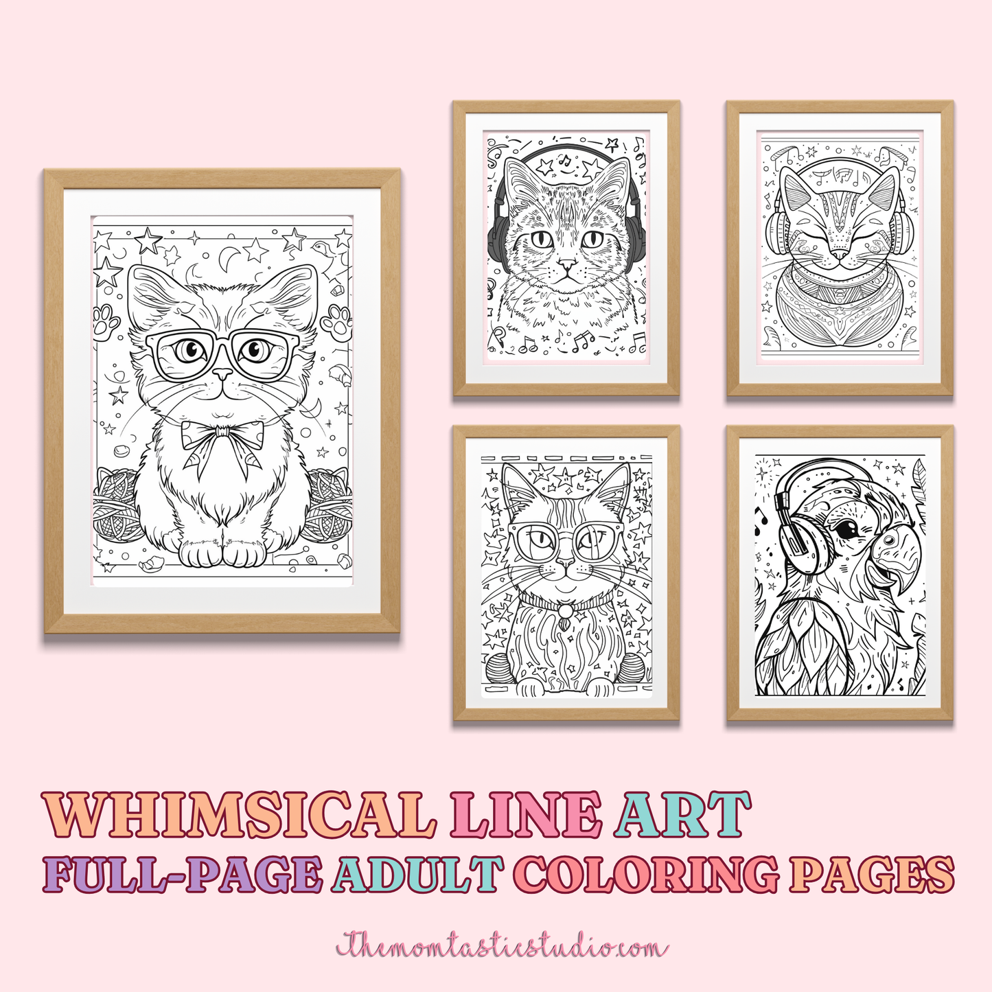 Whimsical Line Art Coloring Pages – Instant Download – PLR (Rights to Resell)