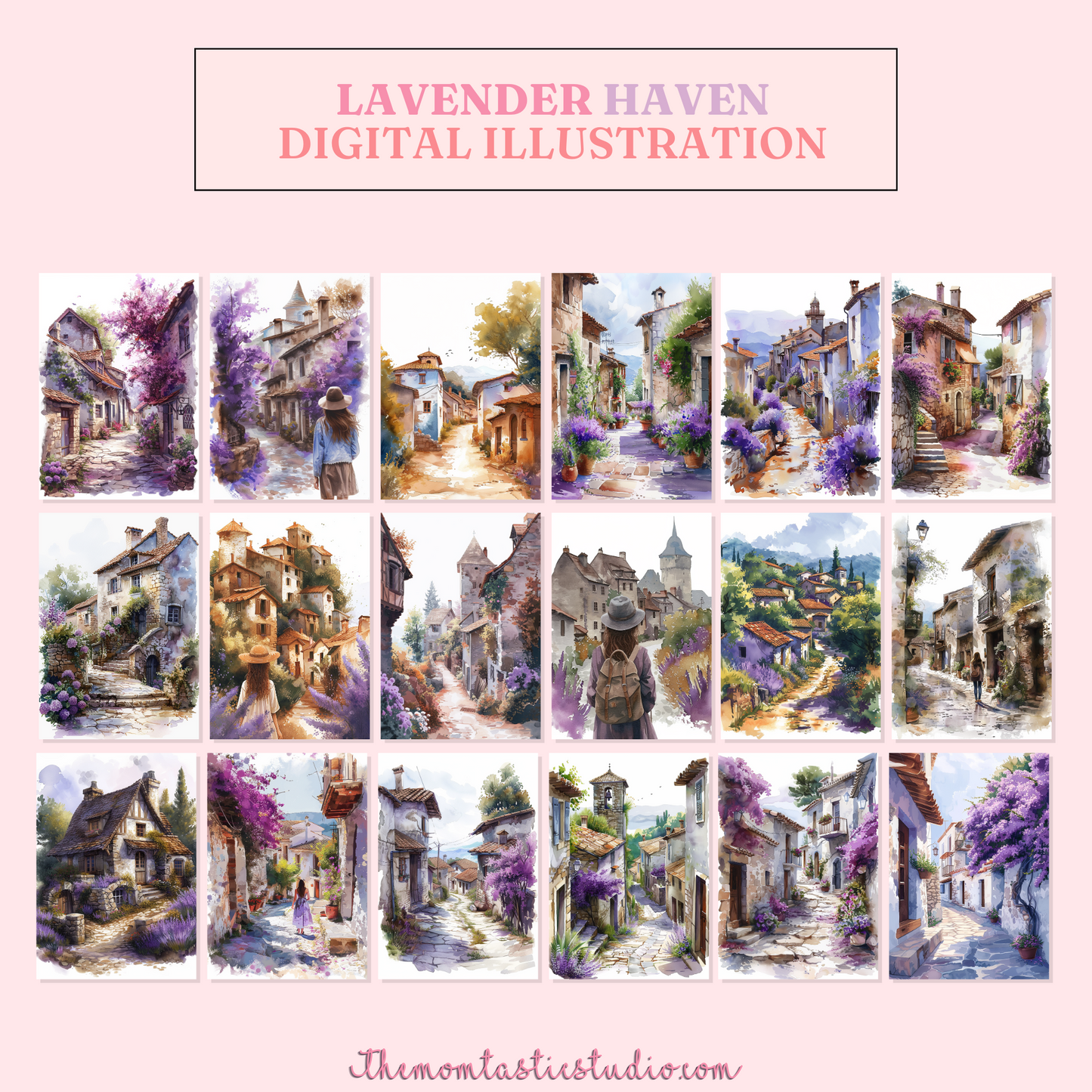 Lavender Haven Digital Illustration 300DPI – Instant Download – Commercial Use