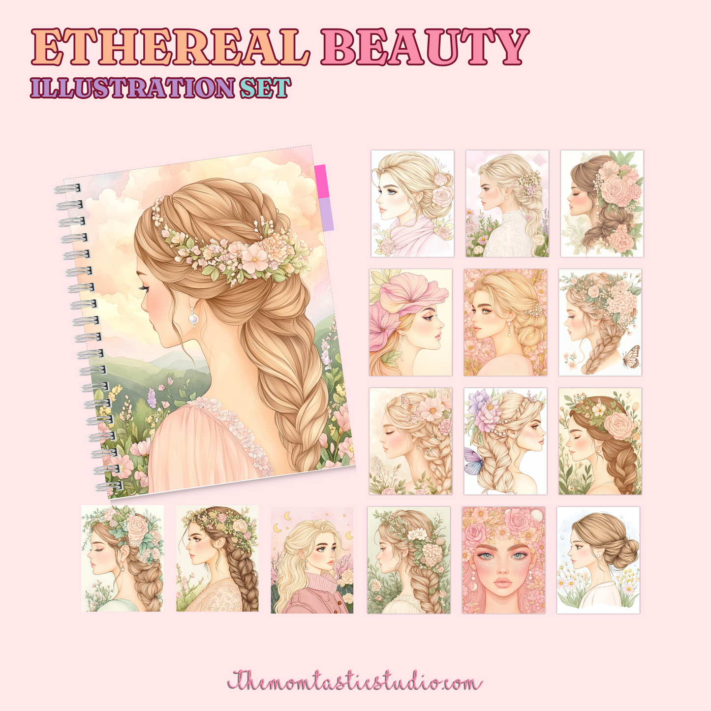 Ethereal Beauty Illustration Set - 300 DPI – Instant Download – Commercial Use