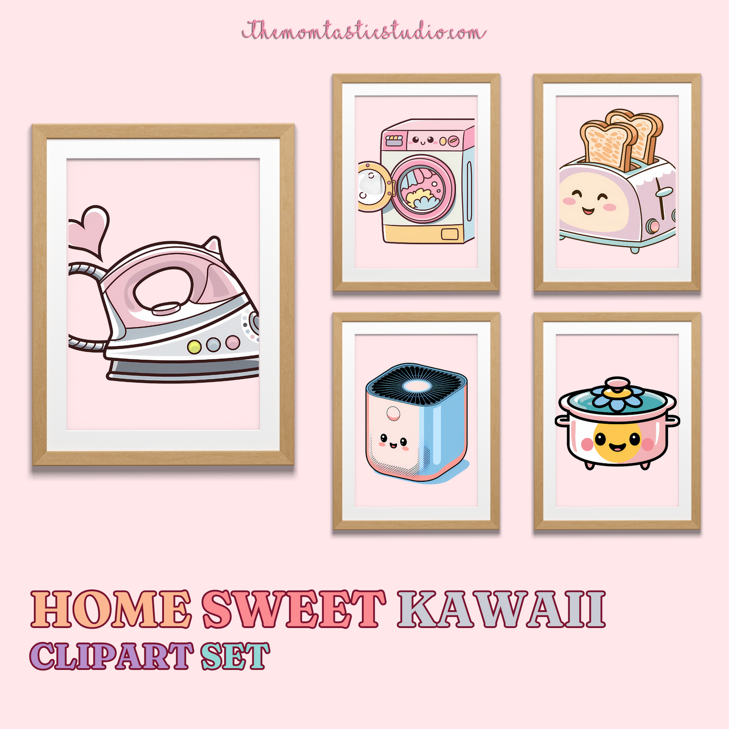Home Sweet Kawaii Clipart Set – Instant Download – 300 DPI - Commercial Use (Transparent PNG)
