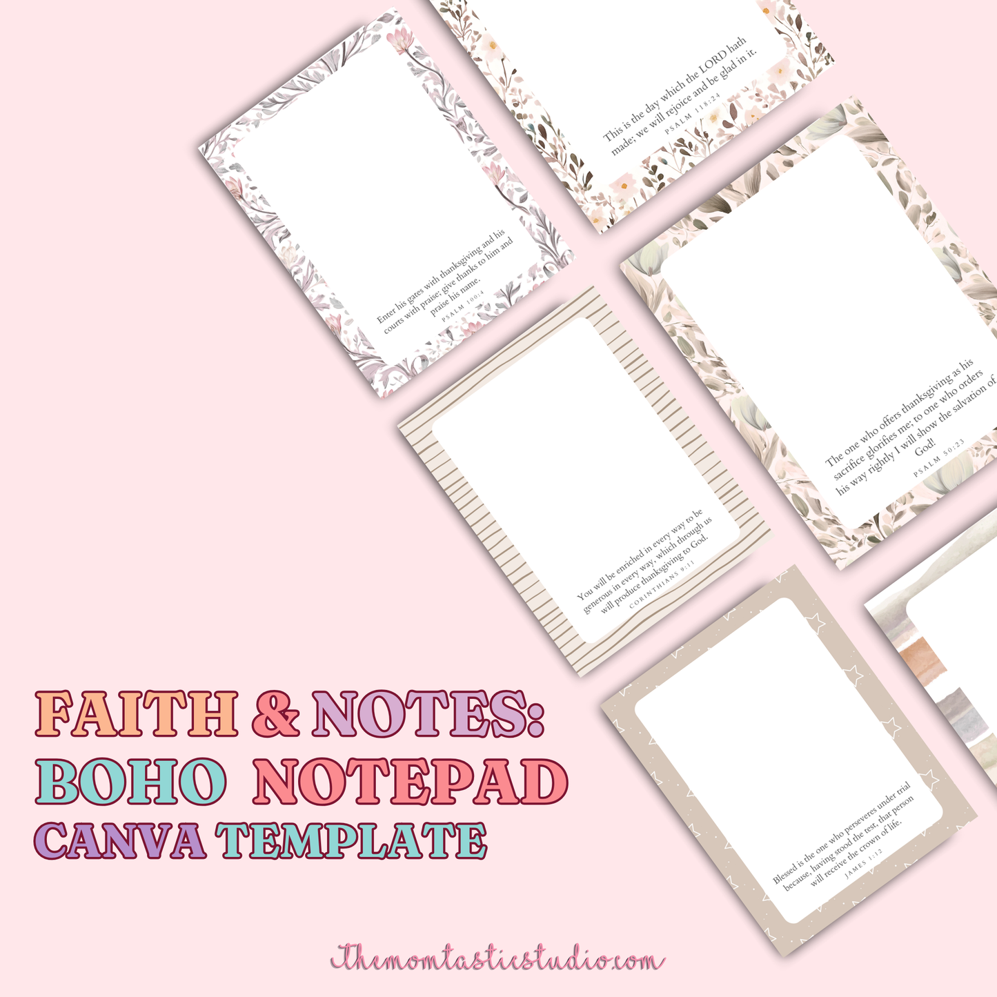 Faith & Notes Boho Notepad Template – A4 Size – PDF - Canva Template