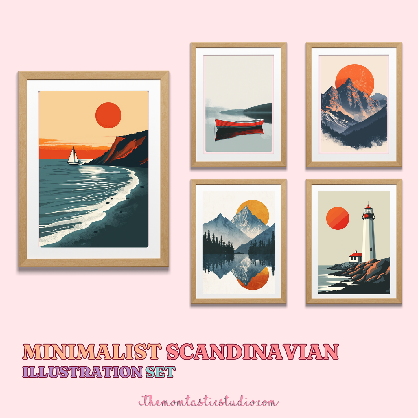 Scandinavian Minimalist Art Prints Illustration Set - 300 DPI – Instant Download – Commercial Use