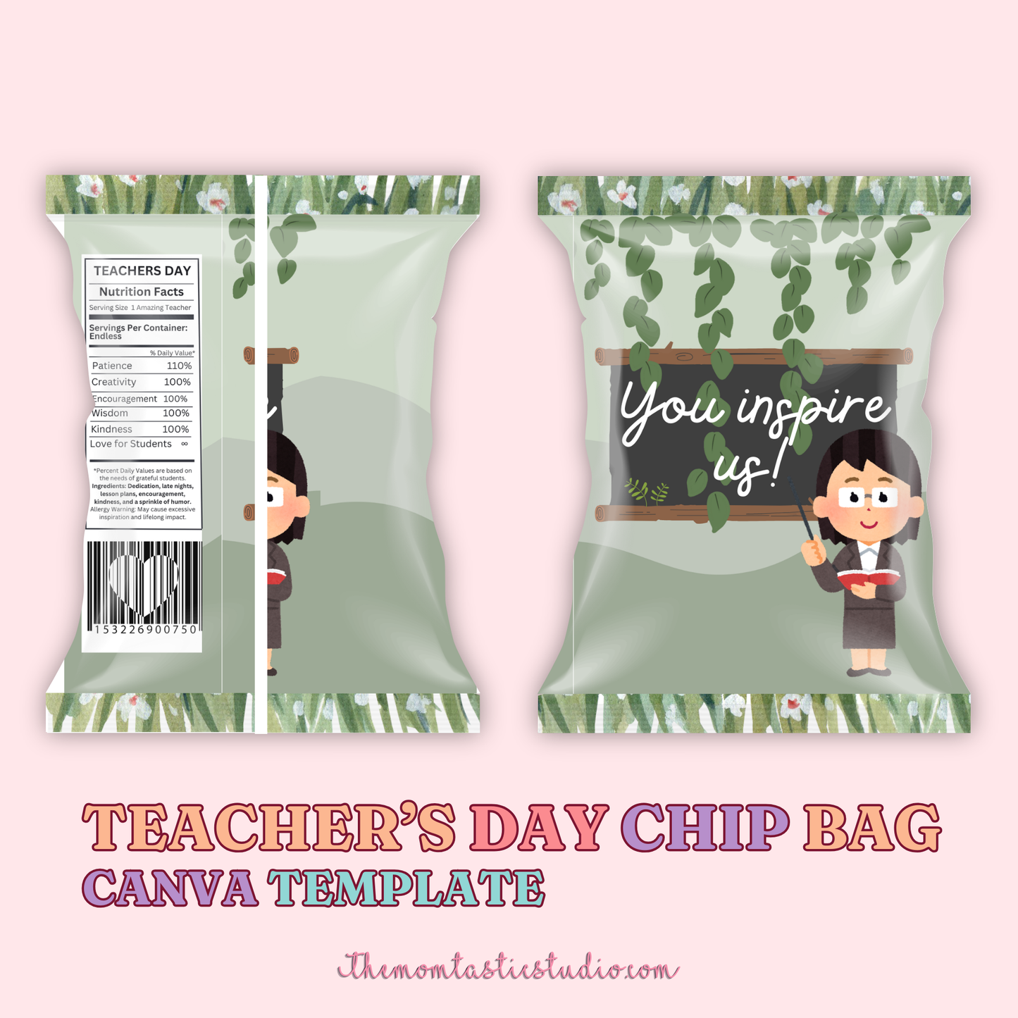Teacher's Day Chip Bag Template – A4 Size – PDF - Canva Template