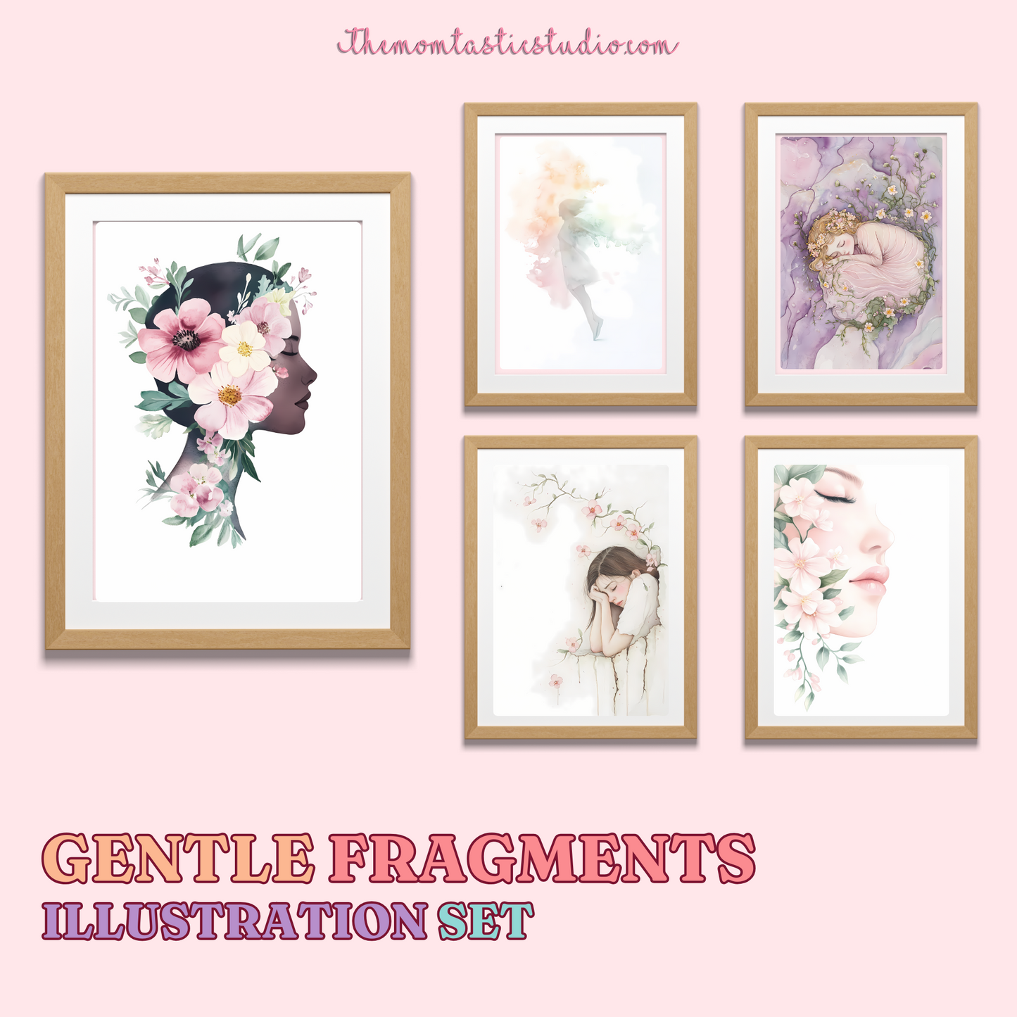 Gentle Fragments Illustration Set - 300 DPI – Instant Download – Commercial Use