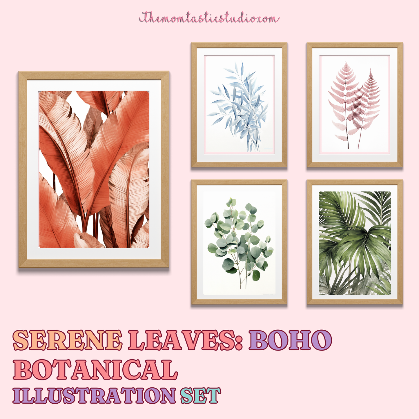Serene Leaves Illustration Set - 300 DPI – Instant Download – Commercial Use