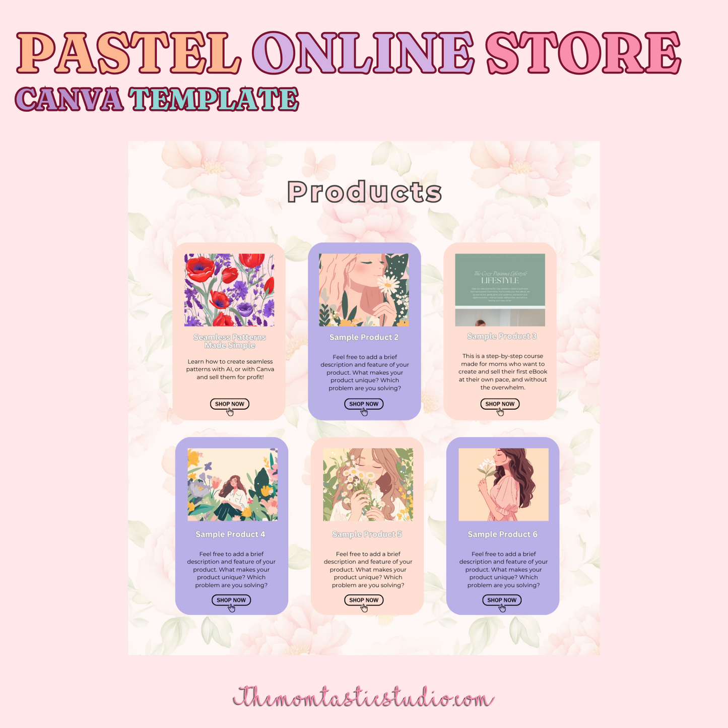 Pastel Online Store Editable Canva Template – Instant Download