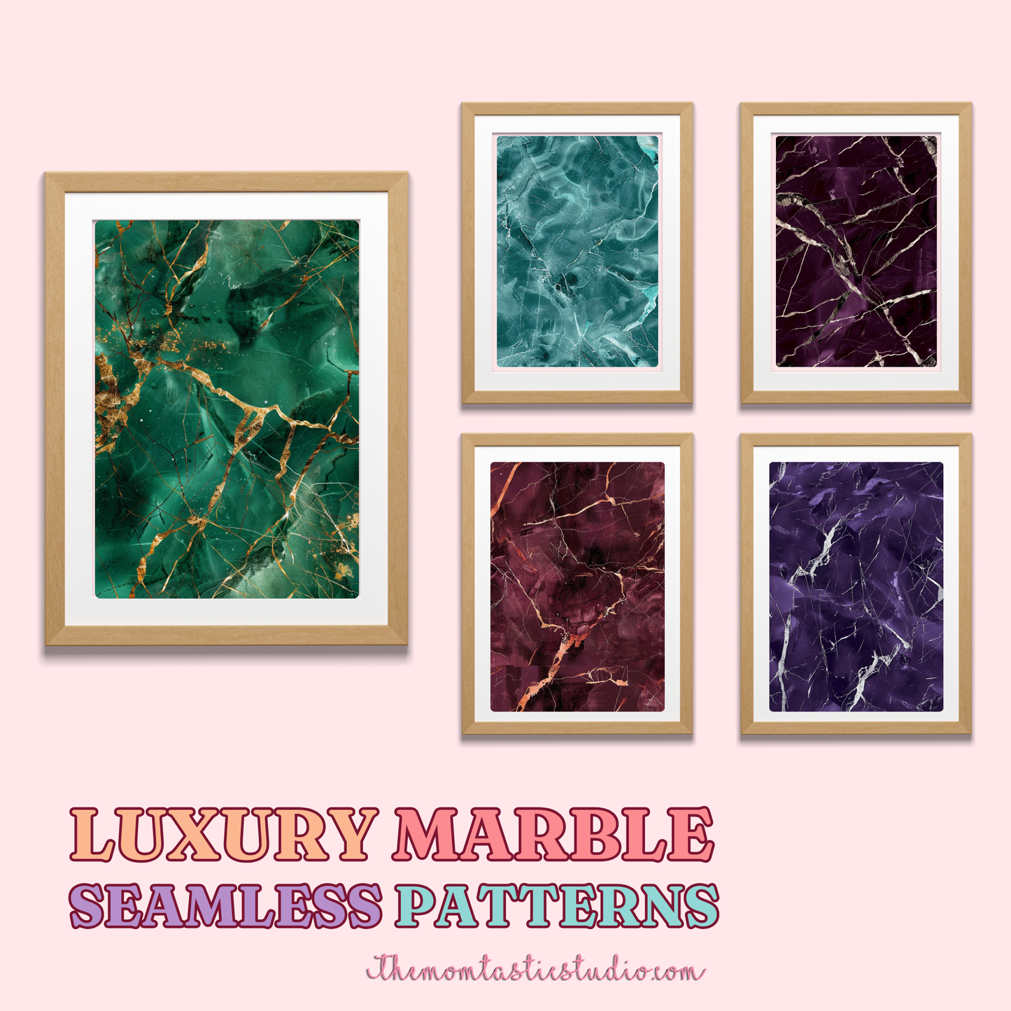 Luxury Marble Seamless Patterns for Commercial Use, Digital Paper - 300 DPI