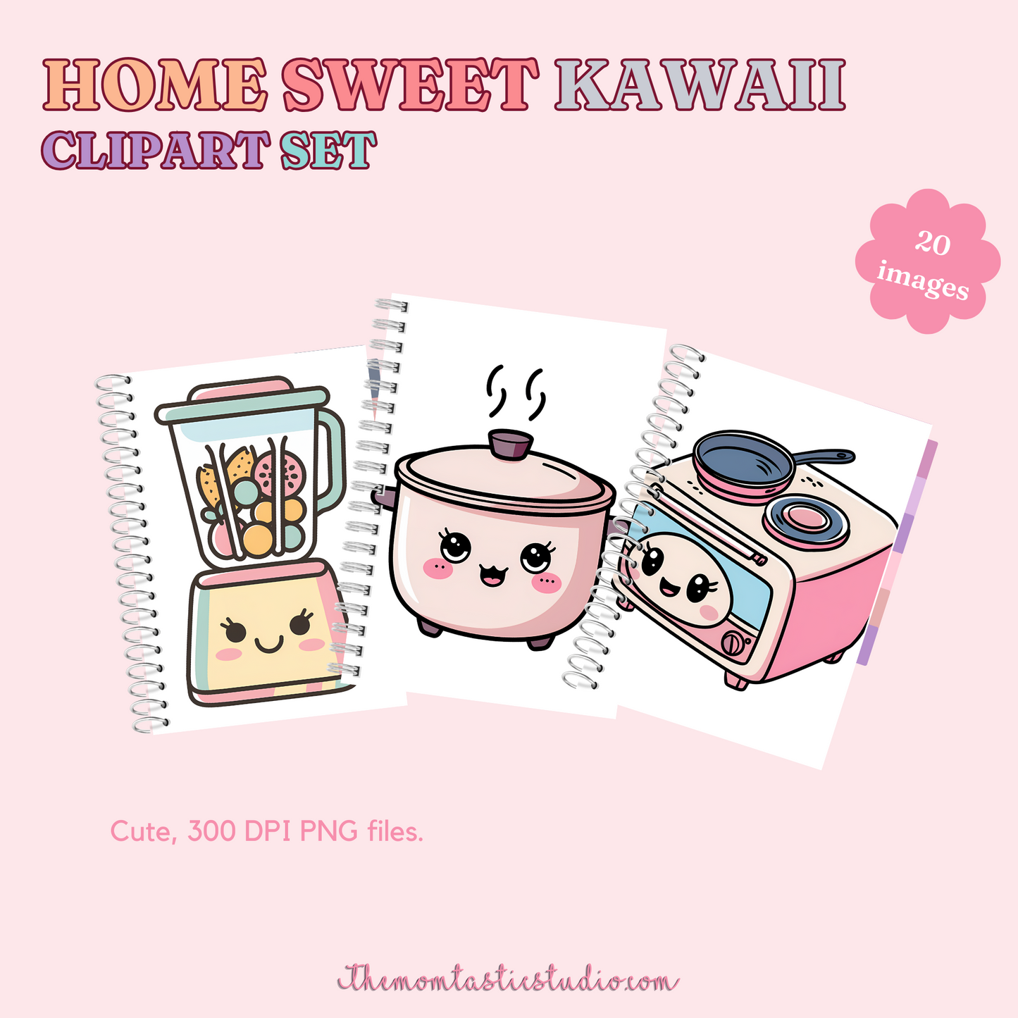 Home Sweet Kawaii Clipart Set – Instant Download – 300 DPI - Commercial Use (Transparent PNG)