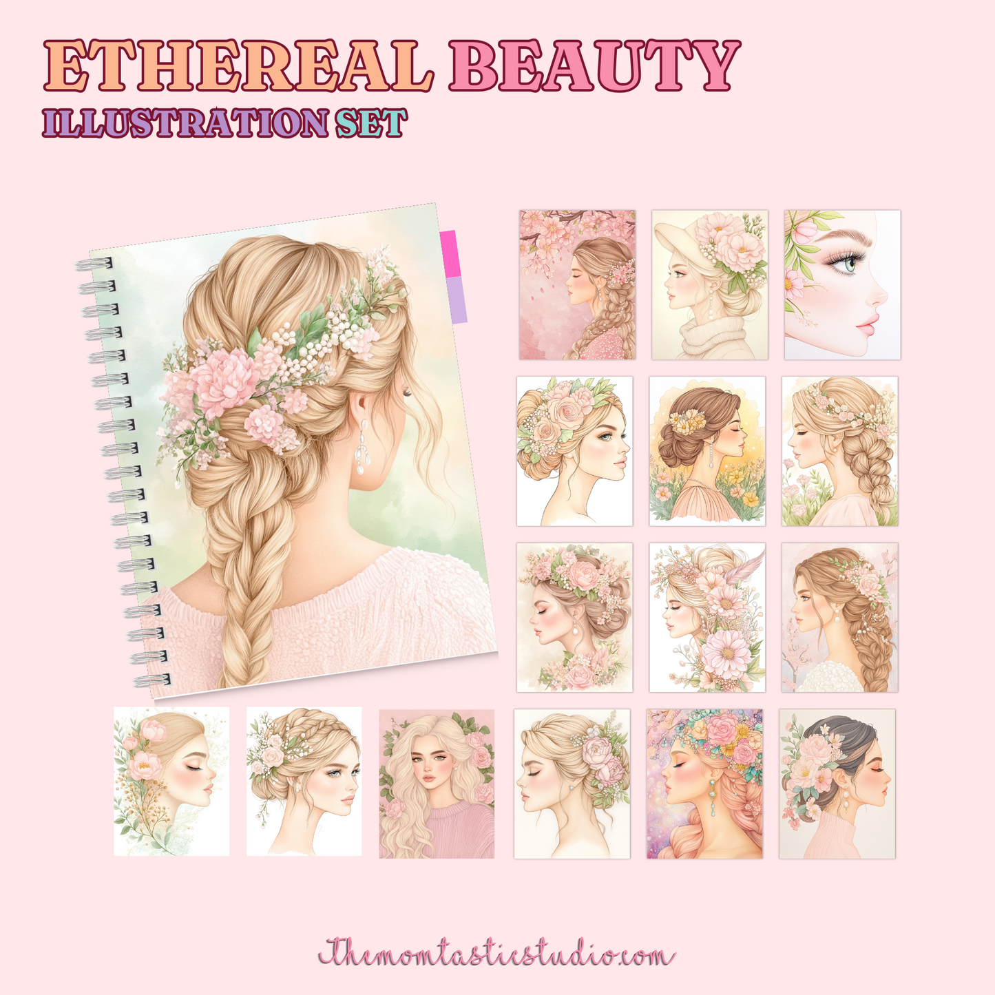 Ethereal Beauty Illustration Set - 300 DPI – Instant Download – Commercial Use