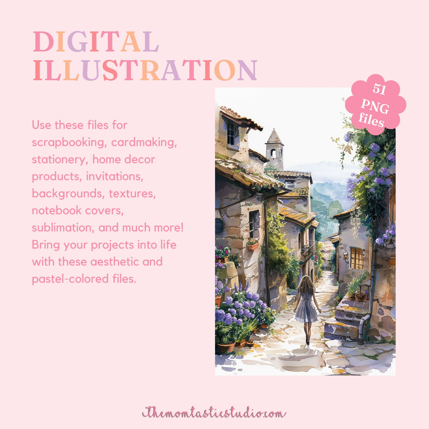 Lavender Haven Digital Illustration 300DPI – Instant Download – Commercial Use
