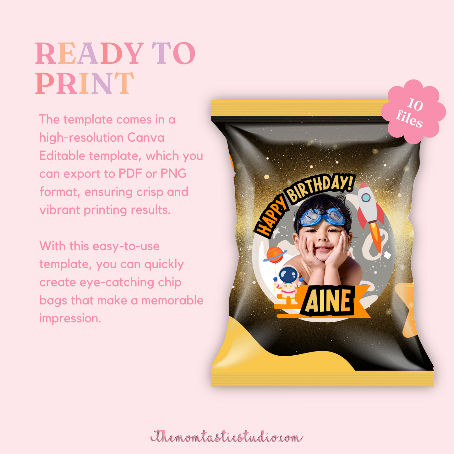 Birthday Boy Chip Bag Template – A4 Size – PDF - Canva Template