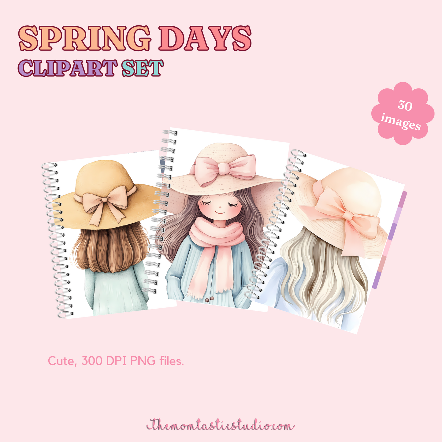 Spring Days Clipart Set – Instant Download – 300 DPI - Commercial Use (Transparent PNG)