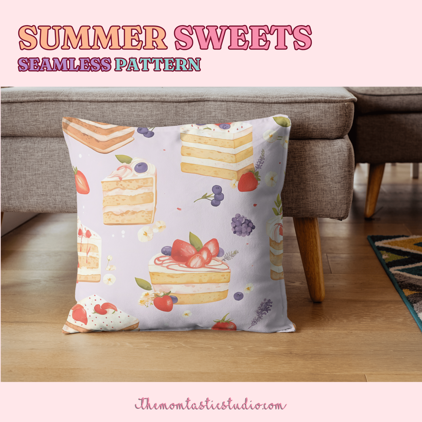 Summer Sweets Seamless Patterns for Commercial Use, Digital Paper - 300 DPI