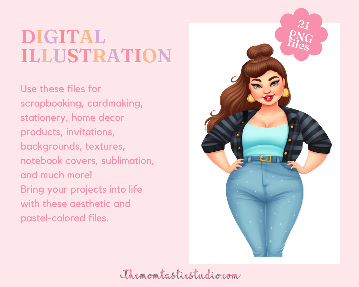 Pretty and Curvy Women – High-Quality PNG - Transparent Background - Commercial Use