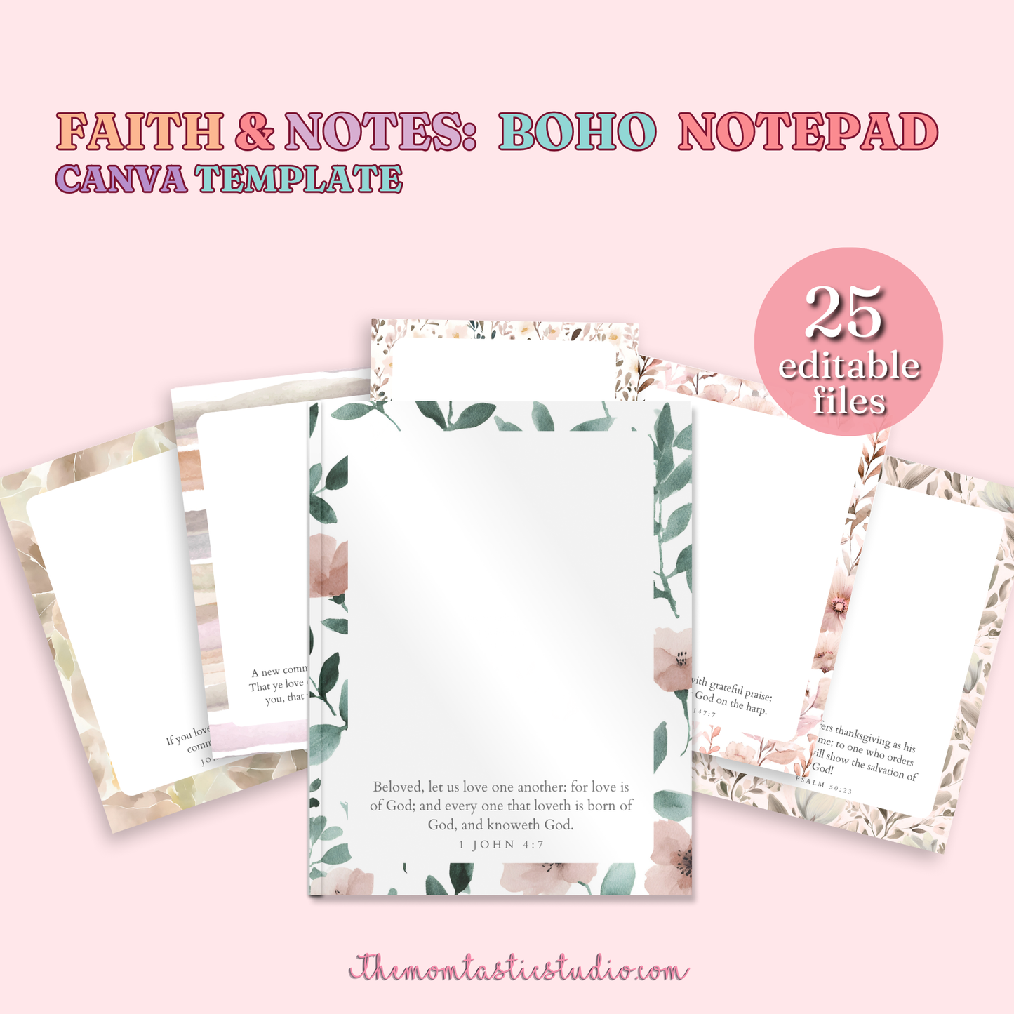 Faith & Notes Boho Notepad Template – A4 Size – PDF - Canva Template