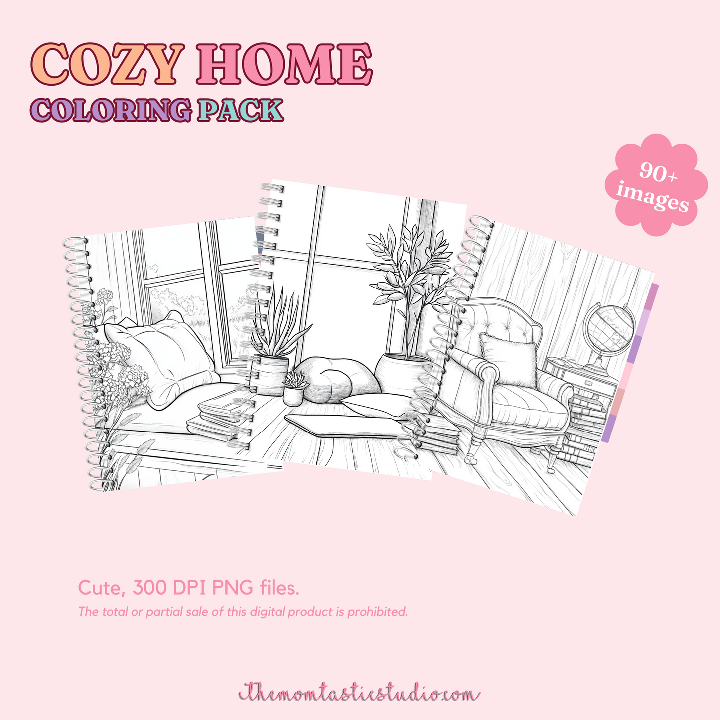 Cozy Home Coloring Pack – Digital Template – Commercial Use