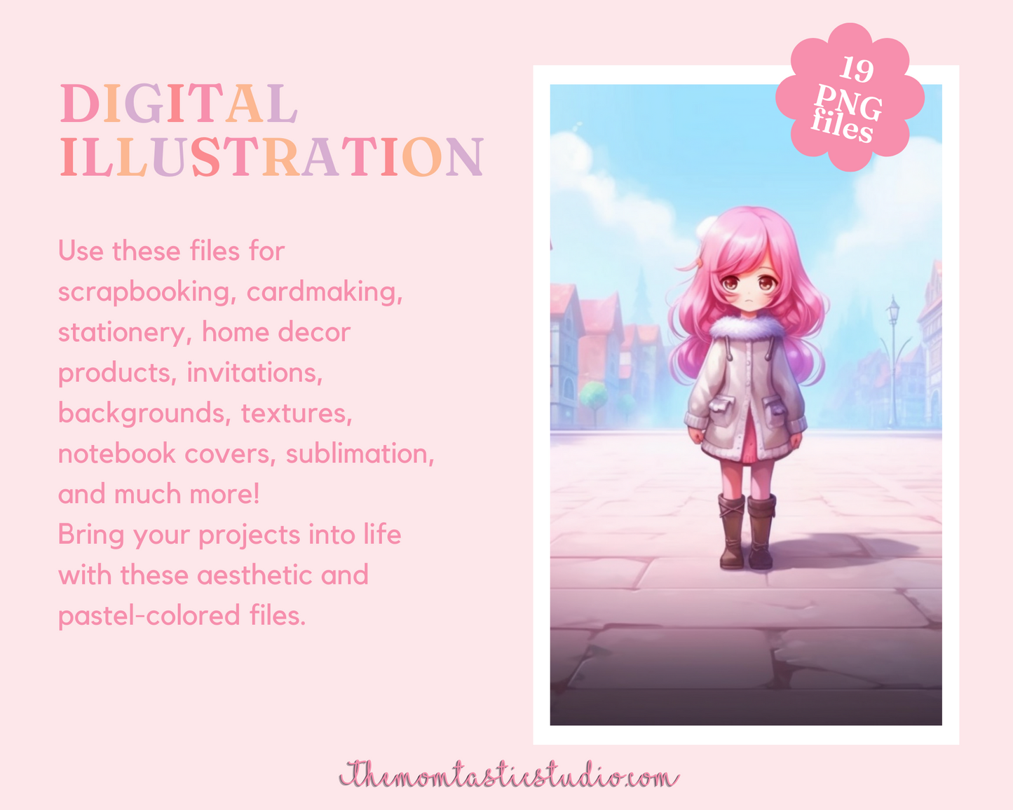 FREE Beautiful Life Chibi Girls Illustration β Commercial Use
