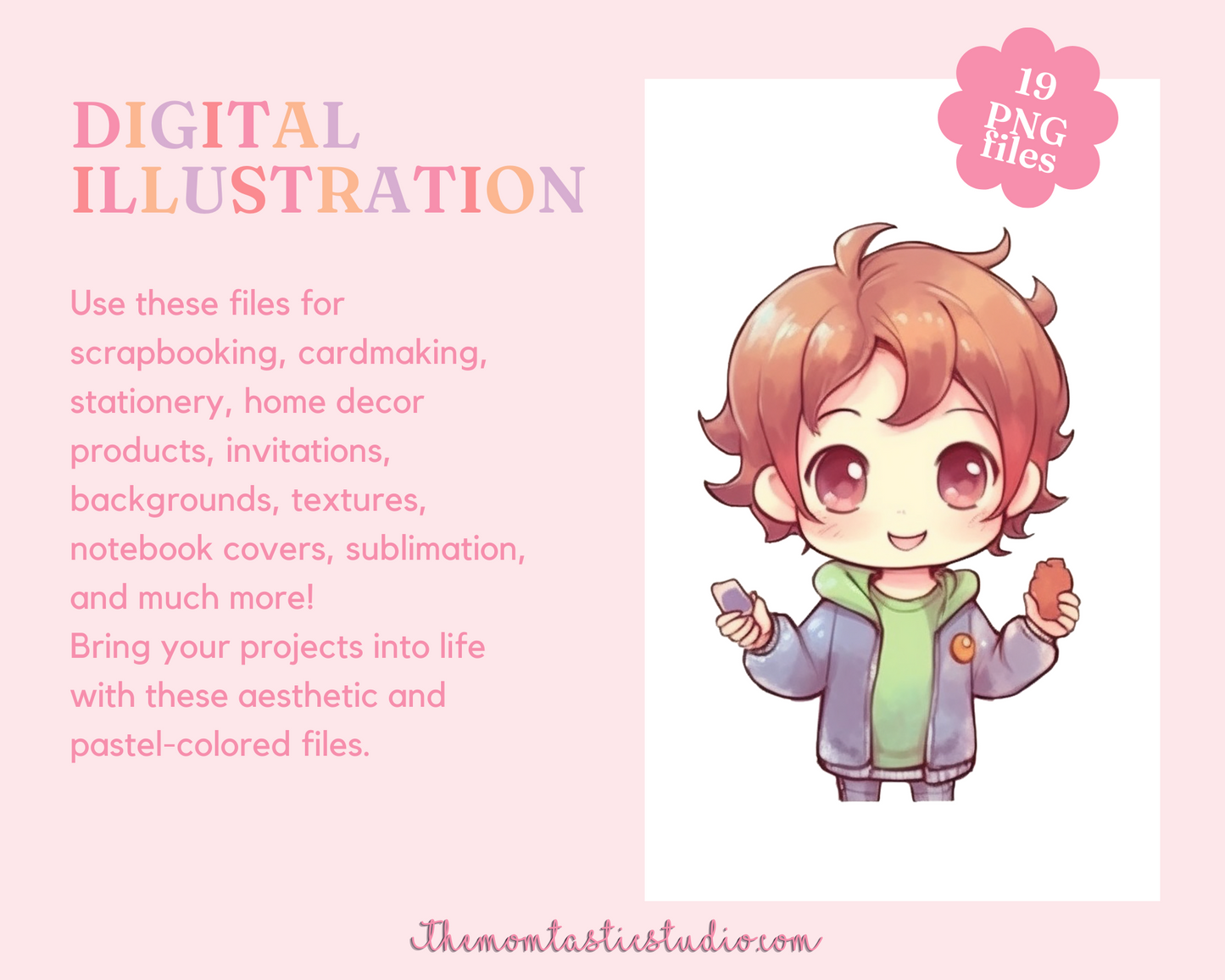 Cute Little Chibi Boys – High-Quality PNG - Transparent Background - Commercial Use