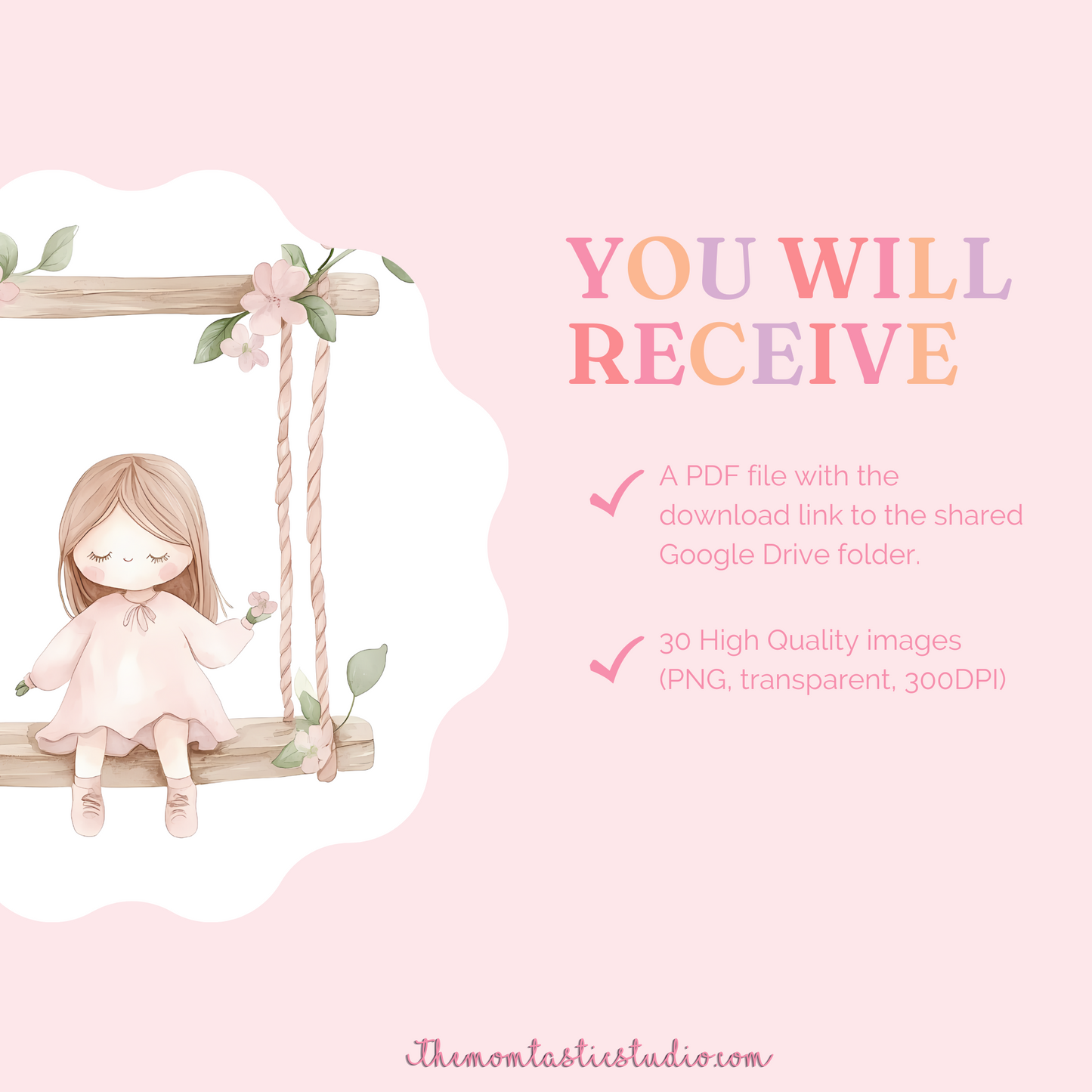 Spring Days Clipart Set – Instant Download – 300 DPI - Commercial Use (Transparent PNG)