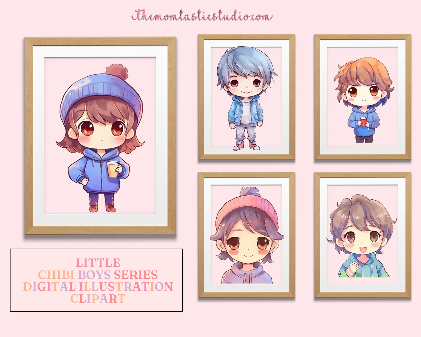 Cute Little Chibi Boys – High-Quality PNG - Transparent Background - Commercial Use
