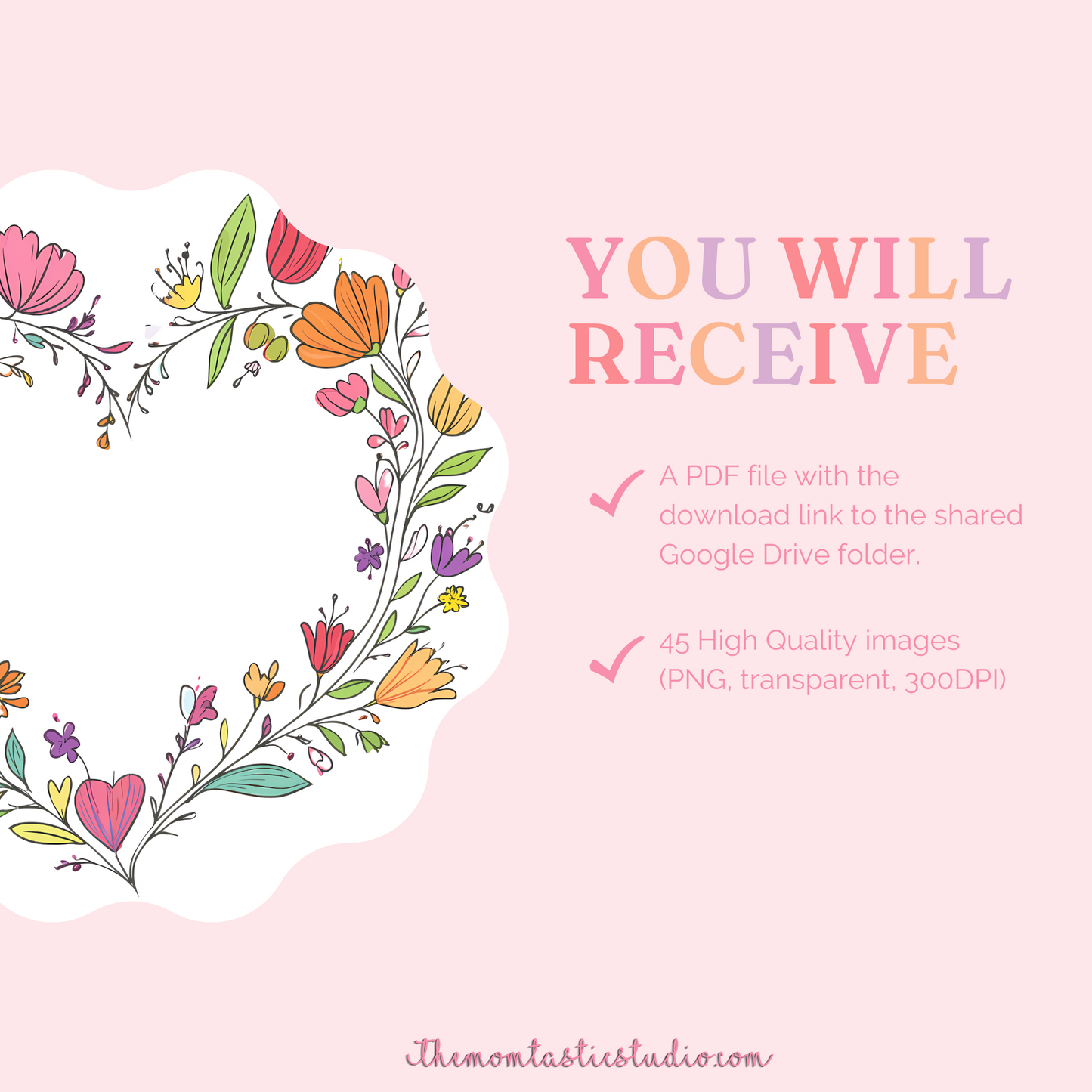 Hello Bloom Clipart Set – Instant Download – 300 DPI - Commercial Use (Transparent PNG)