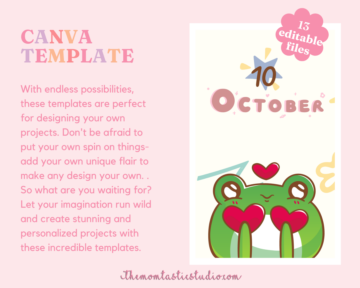 2024 Template | Kawaii Calendar Printable | Canva Editable | Commercial Use