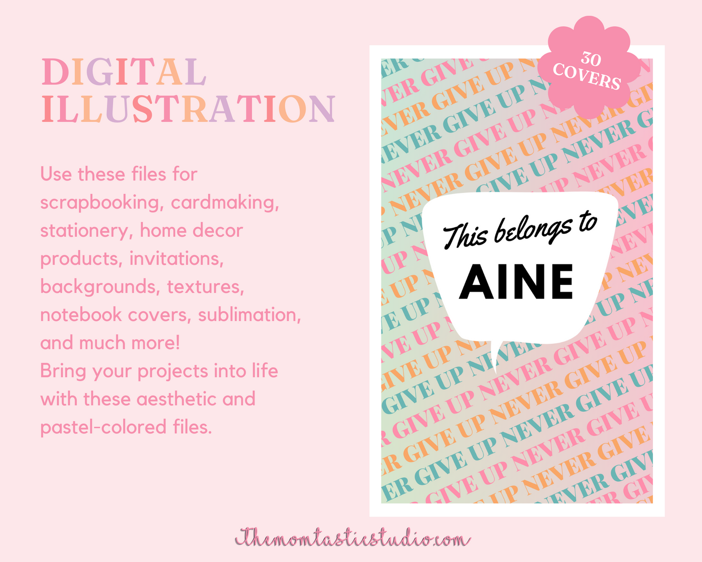 Motivational Pastel Notebook Covers – Instant Download – Canva Editable - Notebook Cover - Commercial Use