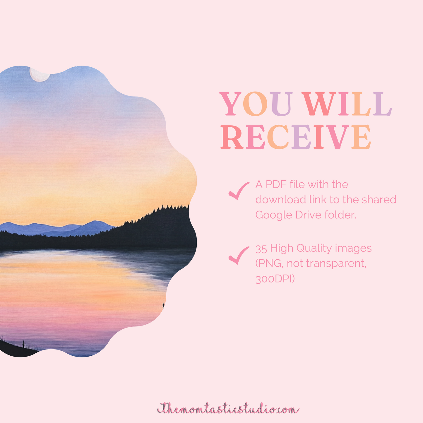 Moonlit Silhouettes Illustration Set - 300 DPI – Instant Download – Commercial Use