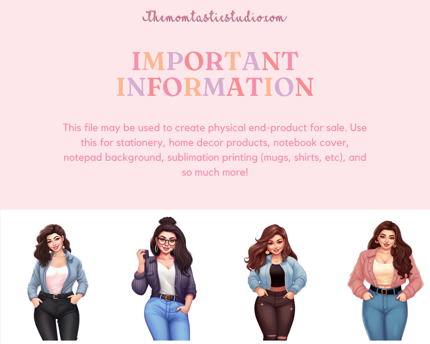 Pretty and Curvy Women – High-Quality PNG - Transparent Background - Commercial Use