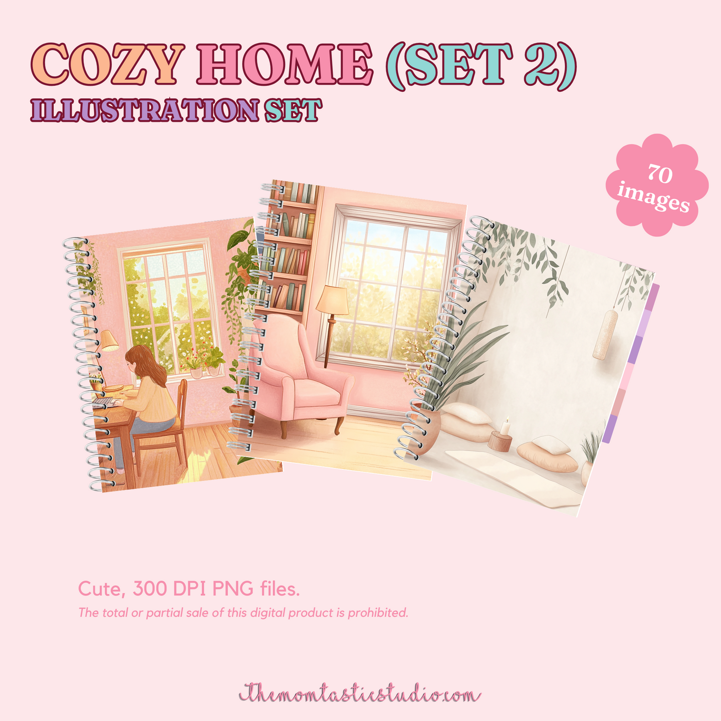 Cozy Home 2 Illustration Set - 300 DPI – Instant Download – Commercial Use
