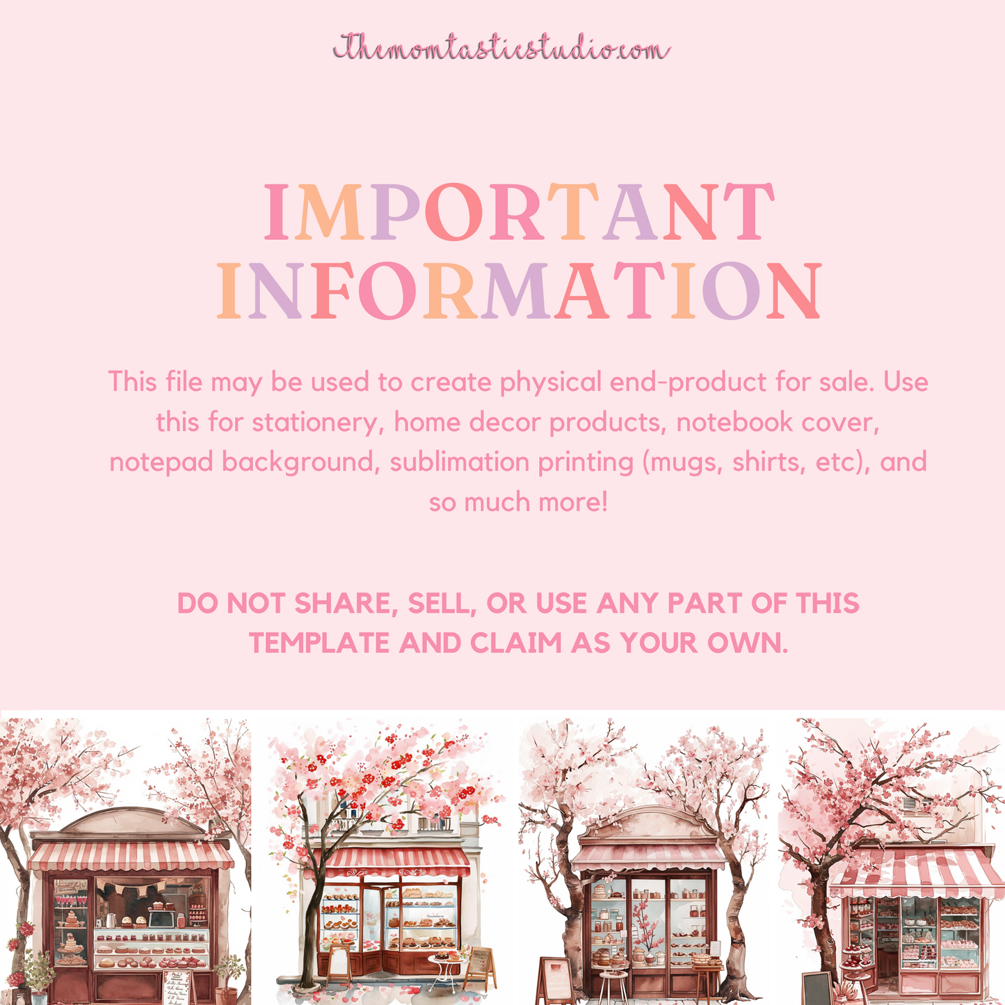 Quaint Patisserie Watercolor Digital Illustration 300DPI – Instant Download – Commercial Use