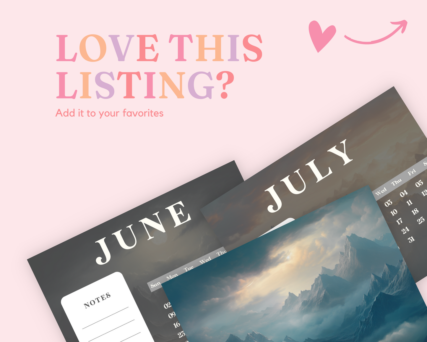 2024 Template | Rugged Landscapes Calendar Printable | Canva Editable | Commercial Use