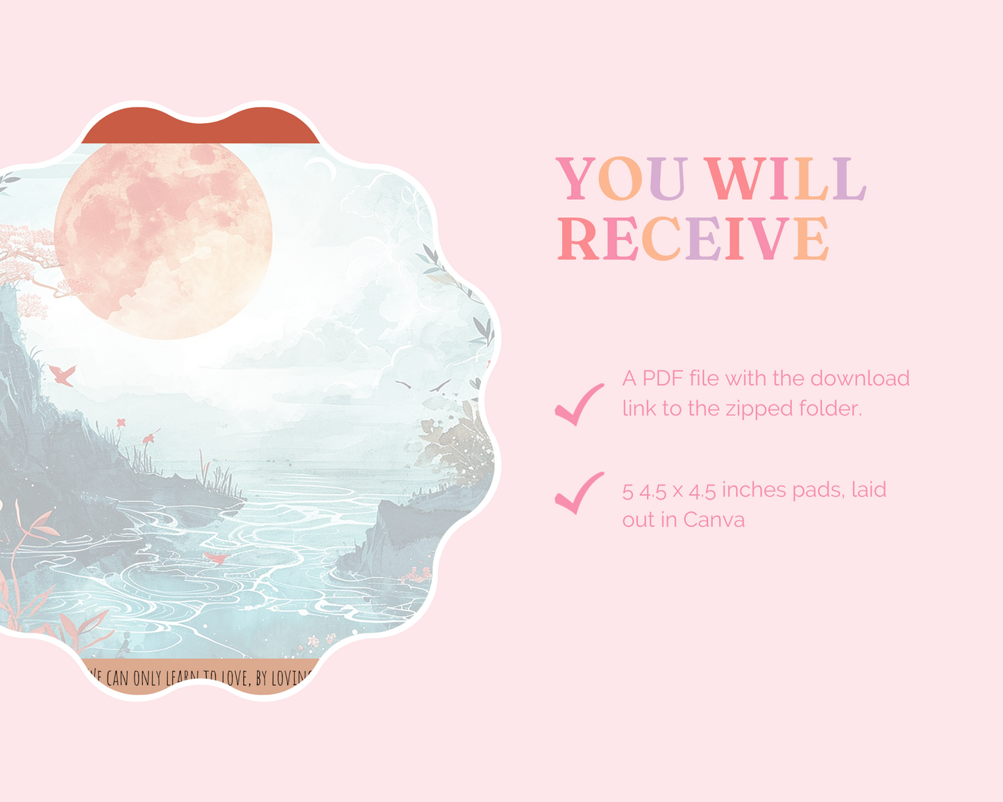 Valentine's Memo Pad – Canva Template (4.5x4.5 inches) – Instant Download – Commercial Use