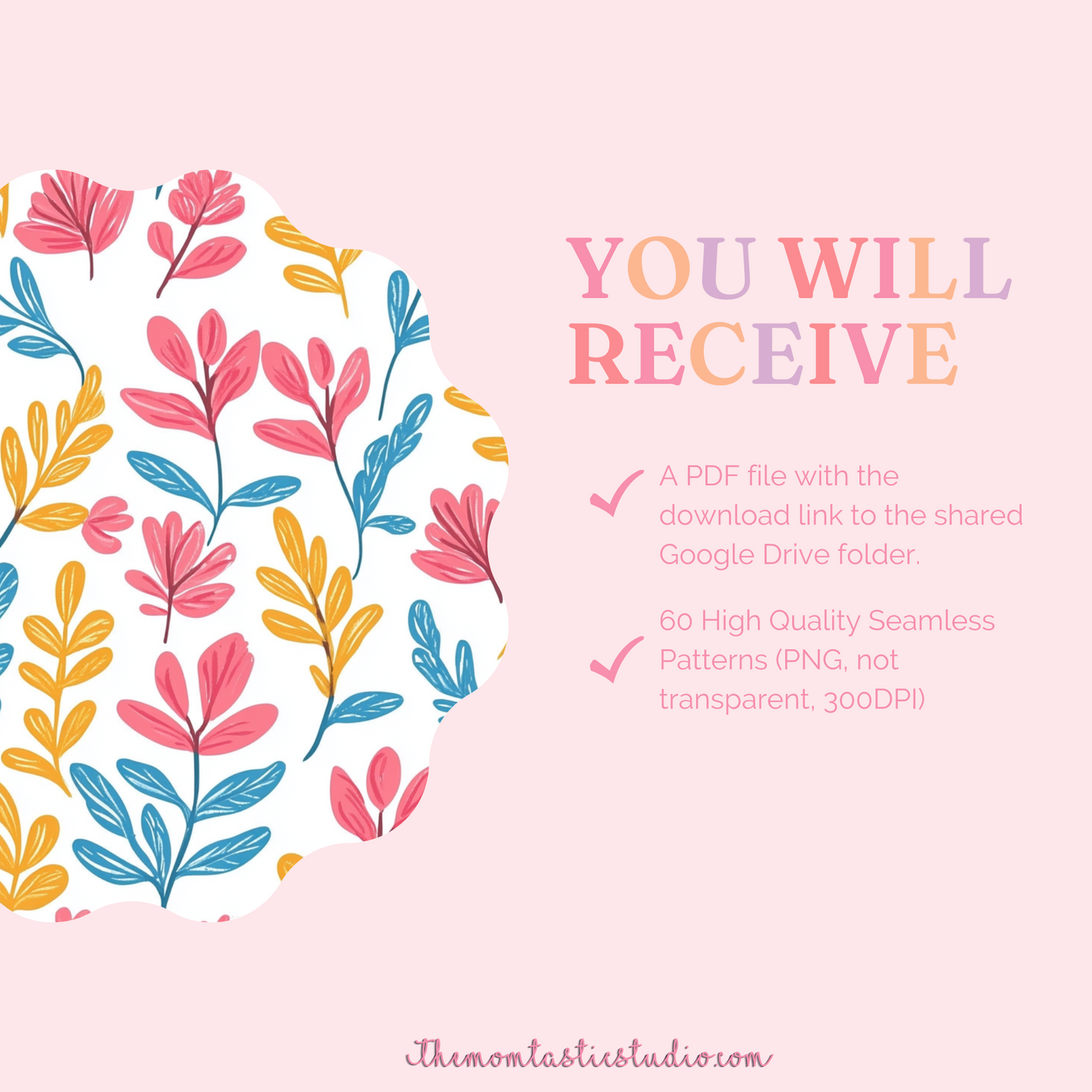 Hello Bloom Seamless Patterns for Commercial Use, Digital Paper - 300 DPI