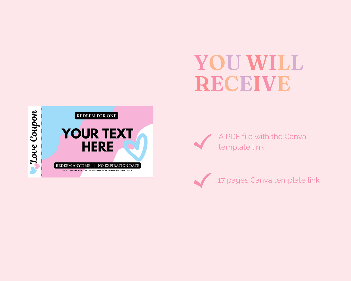 Valentine's Love Coupons – Canva Template – Instant Download – Commercial Use