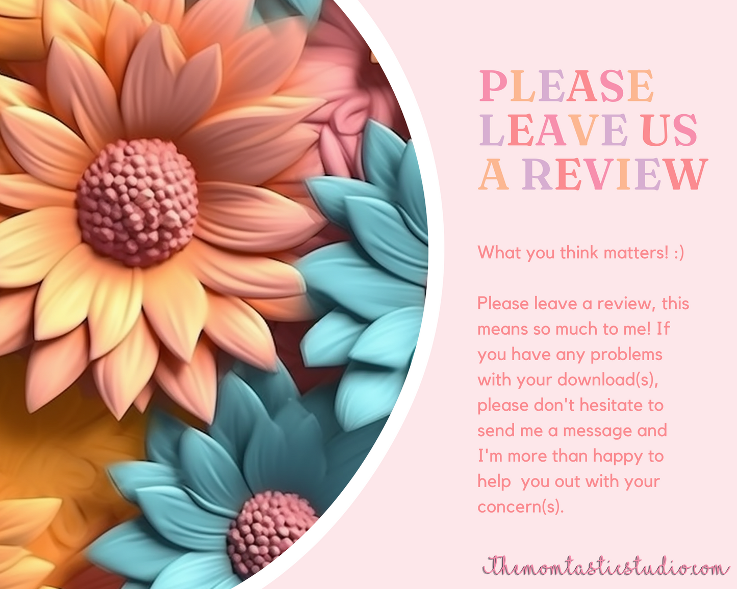 3D Pastel Floral (Seamless, A4, and Mug Wrap Format) - Commercial Use