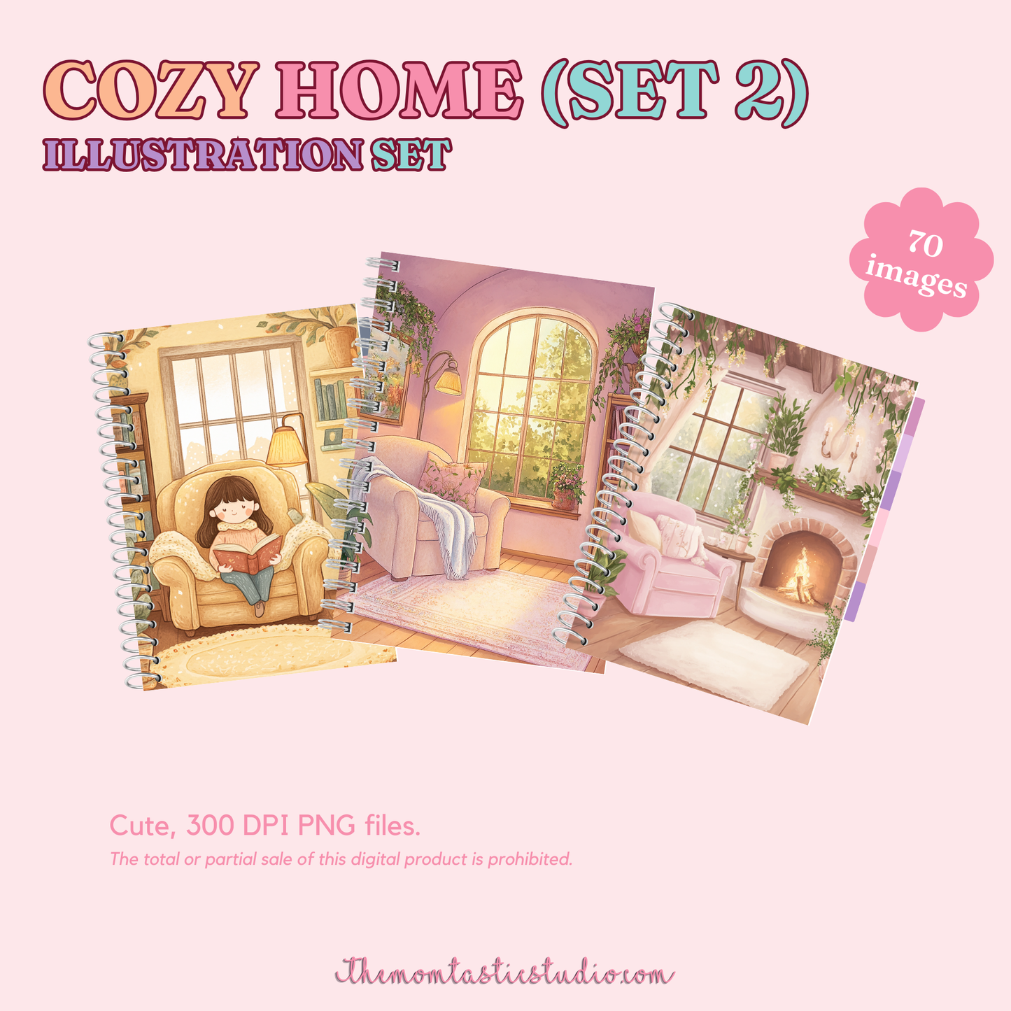 Cozy Home 2 Illustration Set - 300 DPI – Instant Download – Commercial Use