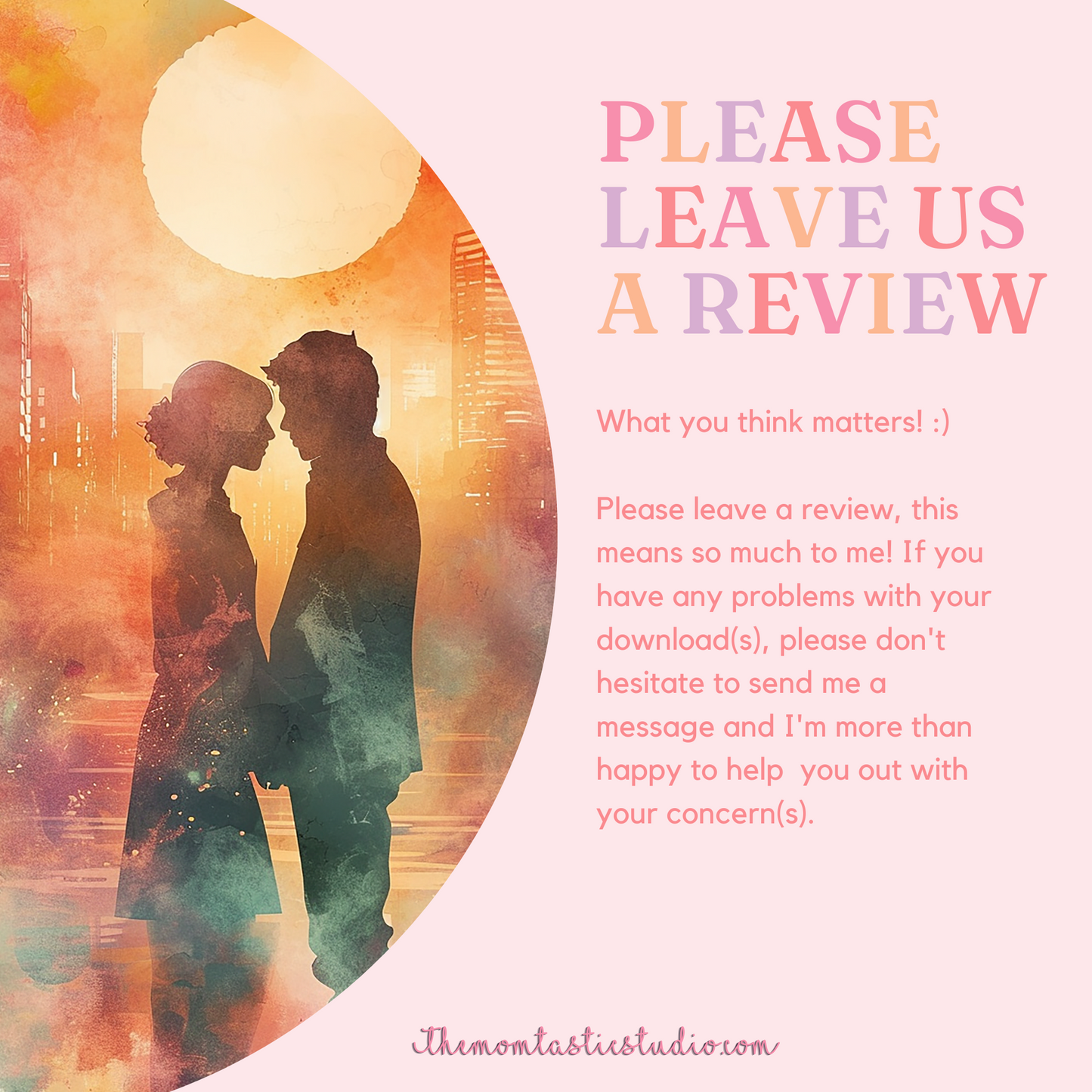 Couple Silhouette - Watercolor Digital Illustration 300DPI – Instant Download – Commercial Use