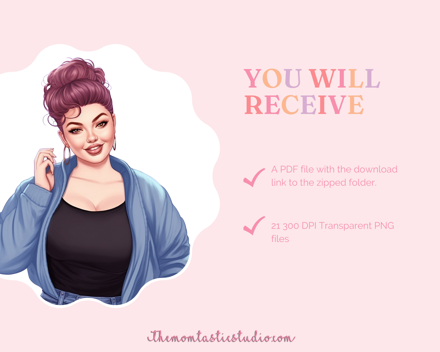 Pretty and Curvy Women – High-Quality PNG - Transparent Background - Commercial Use