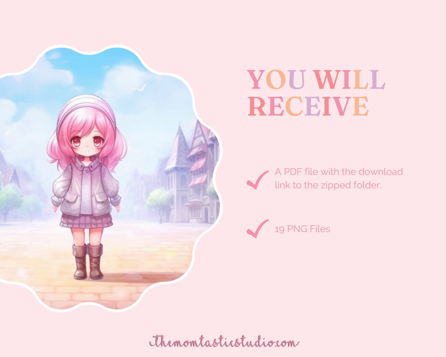 FREE Beautiful Life Chibi Girls Illustration β Commercial Use