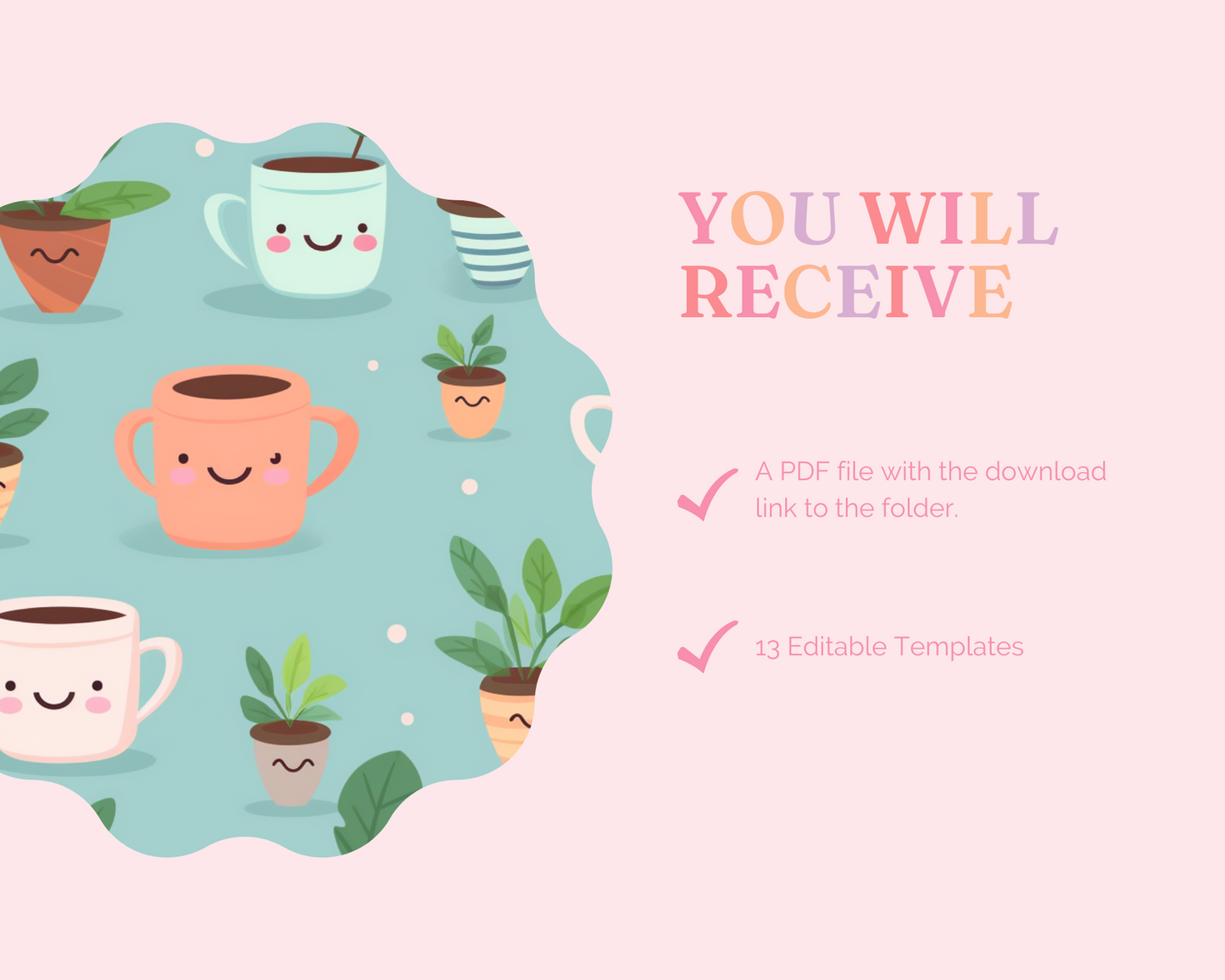 2024 Template | Kawaii Coffee Calendar Printable | Canva Editable | Commercial Use