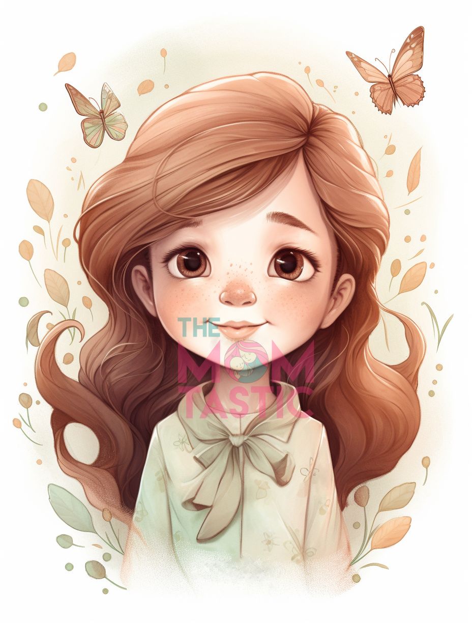 Fairytale Girls Cute Chibi Illustration - Watercolor - Pastel Background - Digital Illustration - for Commercial Use