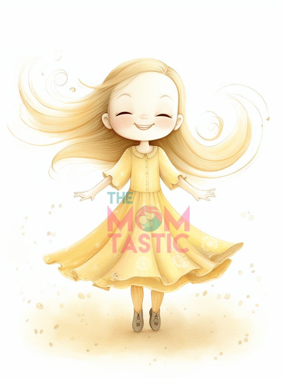 Fairytale Girls Cute Chibi Illustration - Watercolor - Pastel Background - Digital Illustration - for Commercial Use