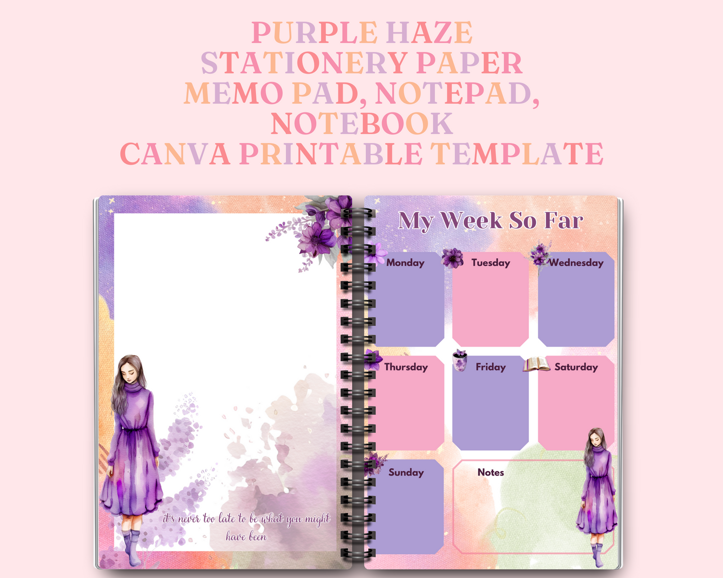 Pastel Watercolor Stationery Paper Memopad Notepad - Watercolor - Commercial Use