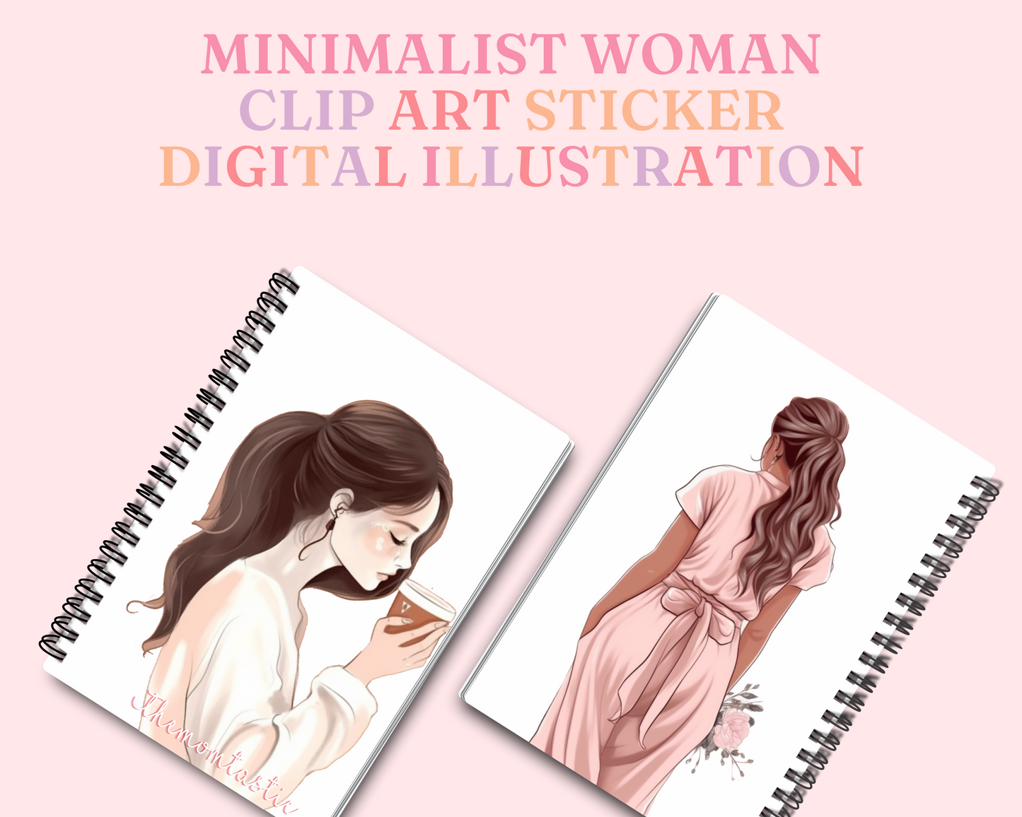 Minimalist Woman Illustration – Printable – Instant Download – High-Quality PNG - Transparent Background - Commercial Use