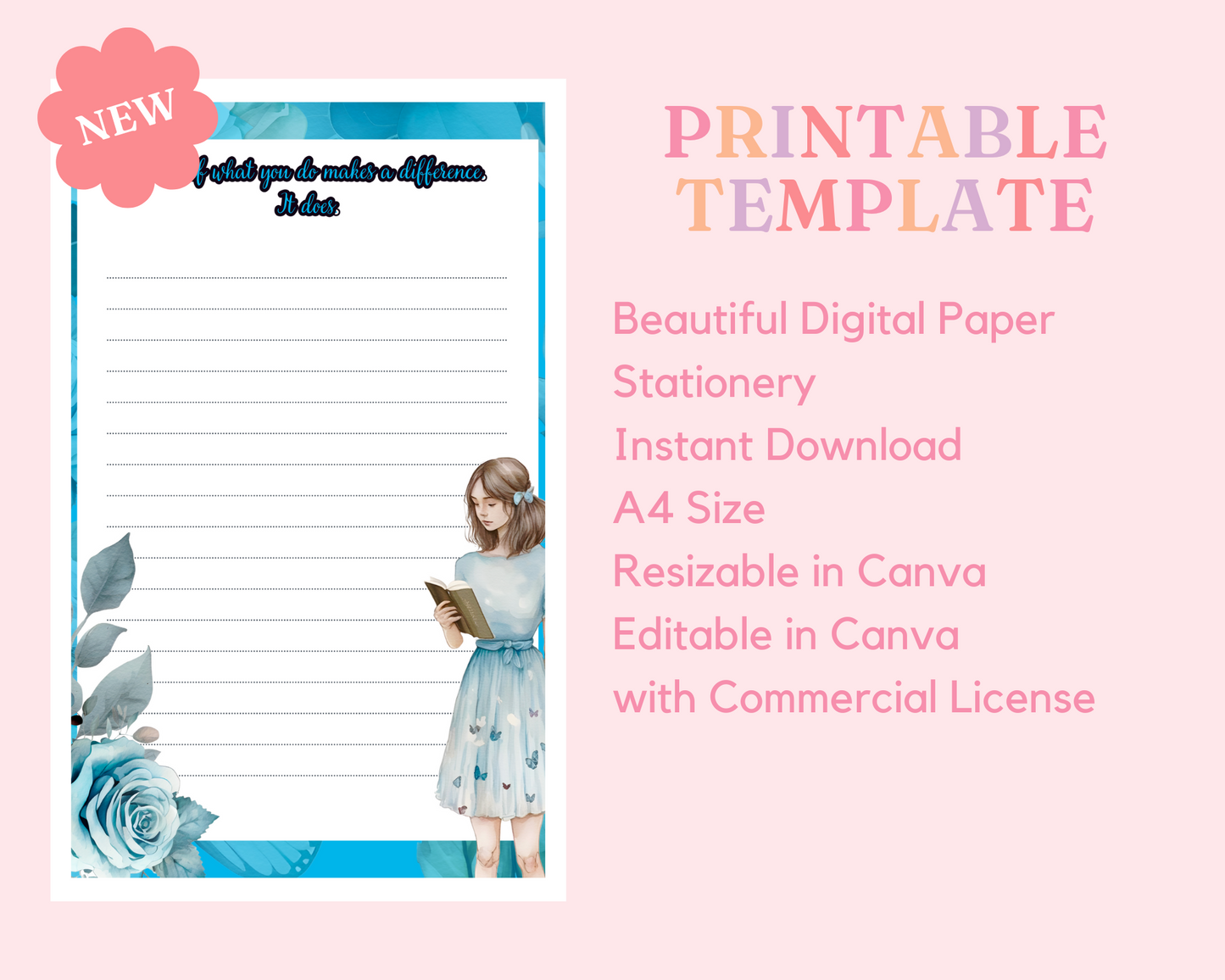 Pastel Watercolor Stationery Paper Memopad Notepad - Watercolor - Commercial Use